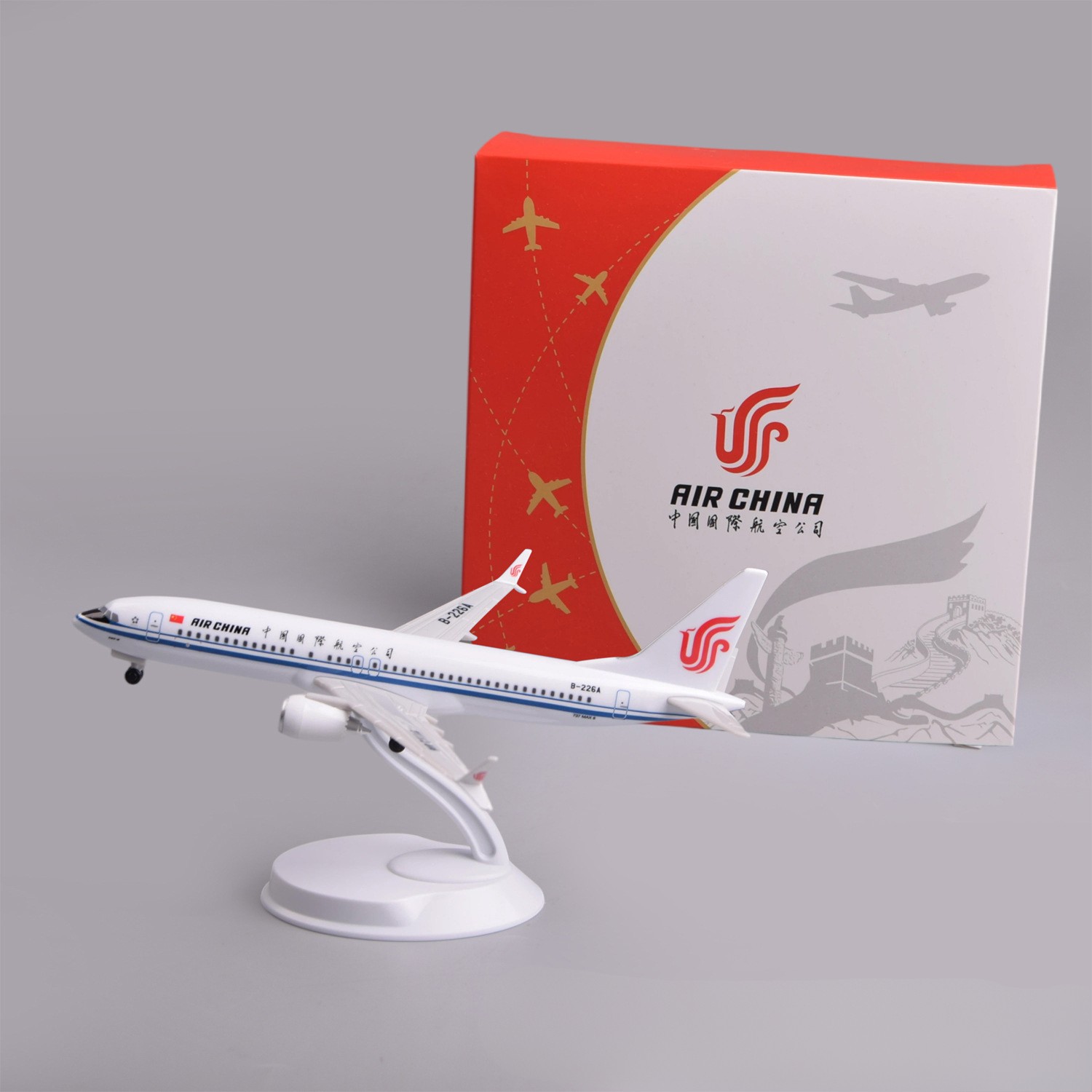 Model Airplane Plastic - 20cm Air China B737Max8 Plastik Minyatür